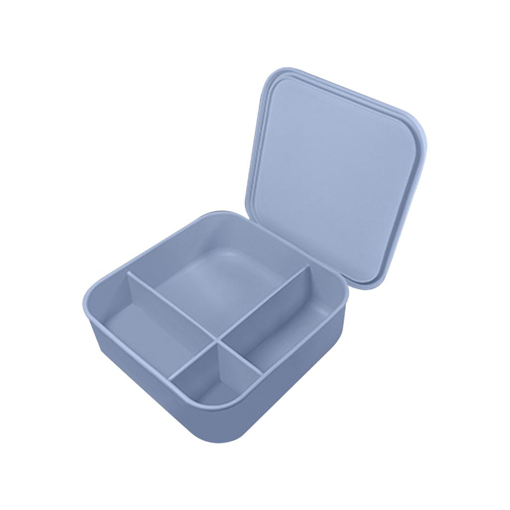 Food Grade Square Silicone Lunch Box Four Compartment Sealed Fresh Lunch Box Microwave Heating Lunch Box