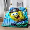 Funny S-SpongeBob Patrick Star Cartoon Flannel Blanket Soft Warm Throw Blanket for Bedroom Living Room Bed Camping Picnic Kids