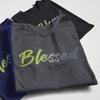 COOLMIND 100% Cotton Cool Blessed Print Men T Shirt Casual Loose Streetwear Men Tshirt O-neck Loose Tshirt Tee Shirts Tops
