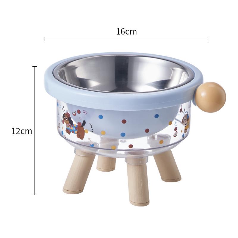 Zvýšená nerezová protiskluzová miska pro domácí mazlíčky: Provedení proti překlopení, Chrání krční páteř, Zabraňuje skvrnám od jídla na bradě