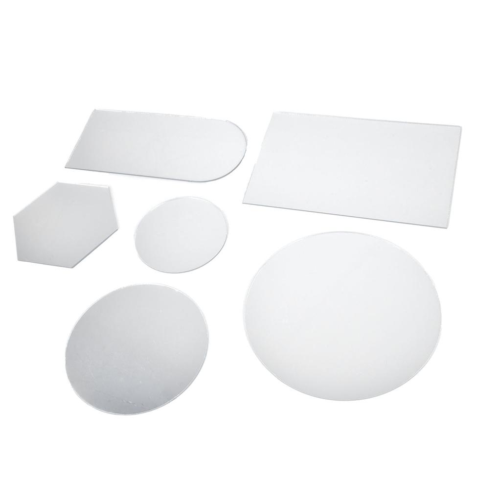 6Pcs Special Shape Mirror Wall Sticker Acrylic Decorative Background Wall Sticker for Home Office