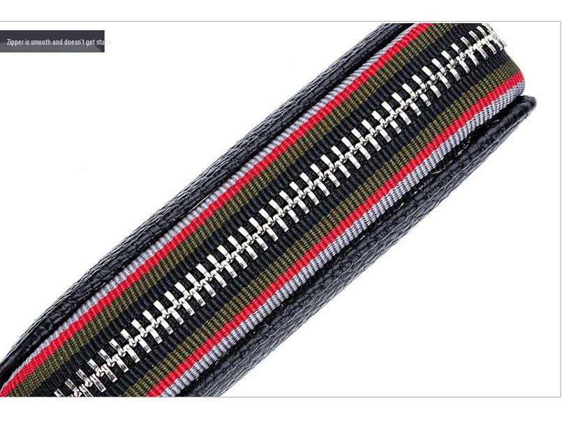 Stylish RFID Accordion Leather Card Holder with Zipper