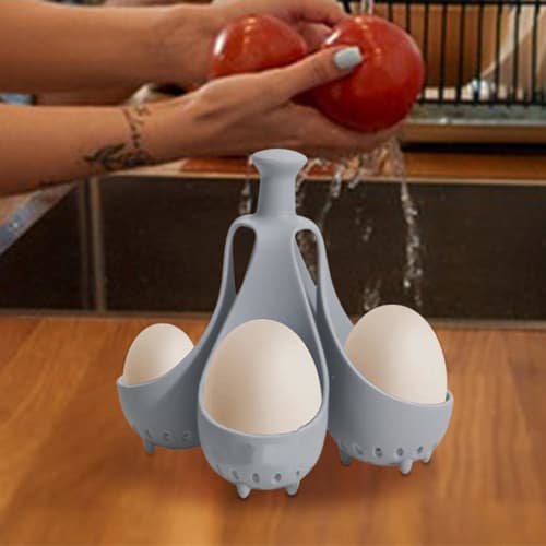 Silicone steamed egg tray, egg poacher holder, separator boiled egg holder cooker, steamed egg cup with silicone handle, egg boiling holder, kitchen e