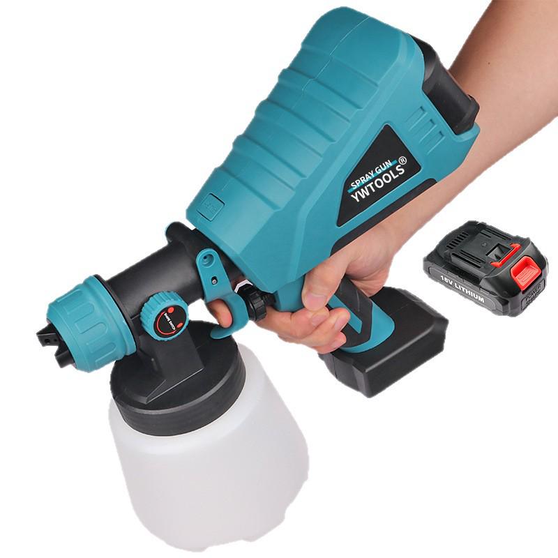 Rechargeable 18V Lithium Battery Electric Paint Sprayer - Portable Wireless Spray Gun for Walls and Latex Paints