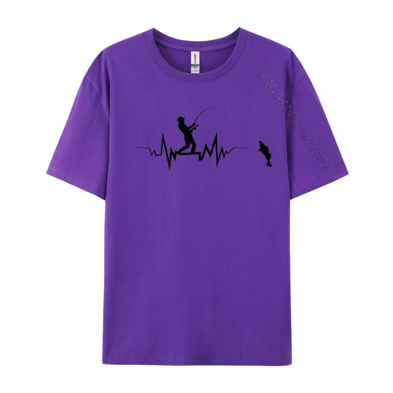 Fishing Heartbeat Cool TShirt Casual Tops Shirts Printed T Shirts Oversized Tshirts Graphic T Shirts