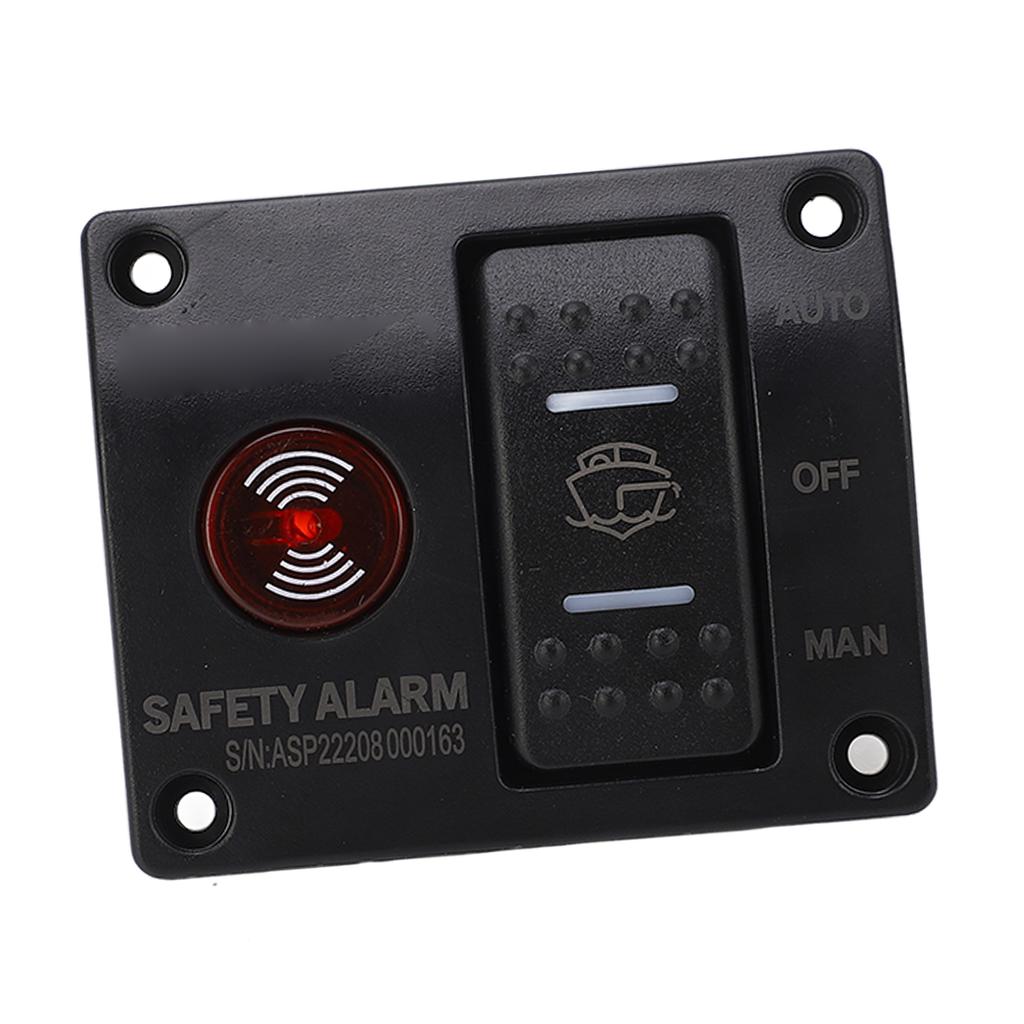 3 Way Bilge Pump Switch Panel Man Off Auto Bilge Pump Float Switch with LED Light for Ships and Yachts DC24V