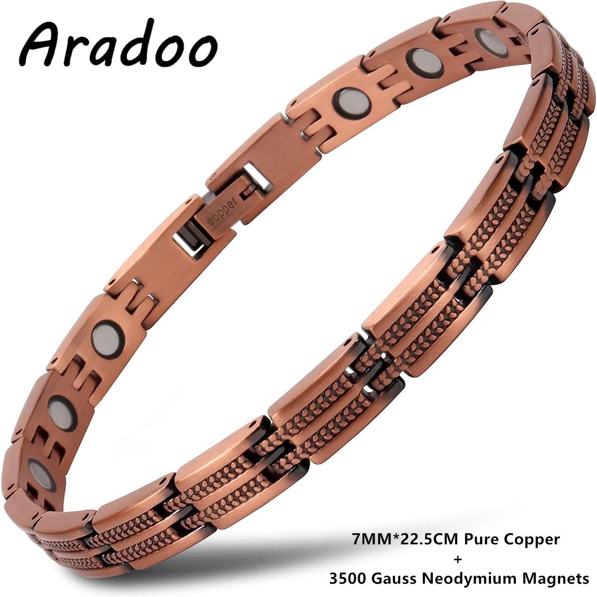 Wheat Ear Design Copper Bracelet for Women Pure Copper Magnetic Adjustable Bracelet Jewelry Gifts