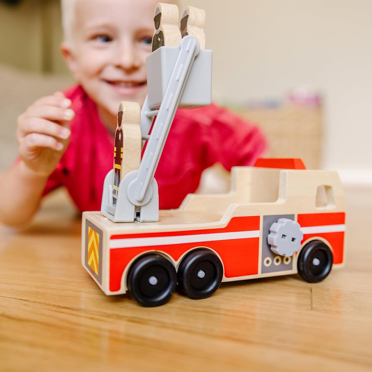 Деревянная пожарная машина Melissa & Doug с 3 фигурками пожарных