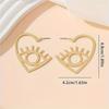 A Pair of Trendy Hollow Design Love Eye Elements Retro Luxury Simple Fashion Temperament Stud Earrings