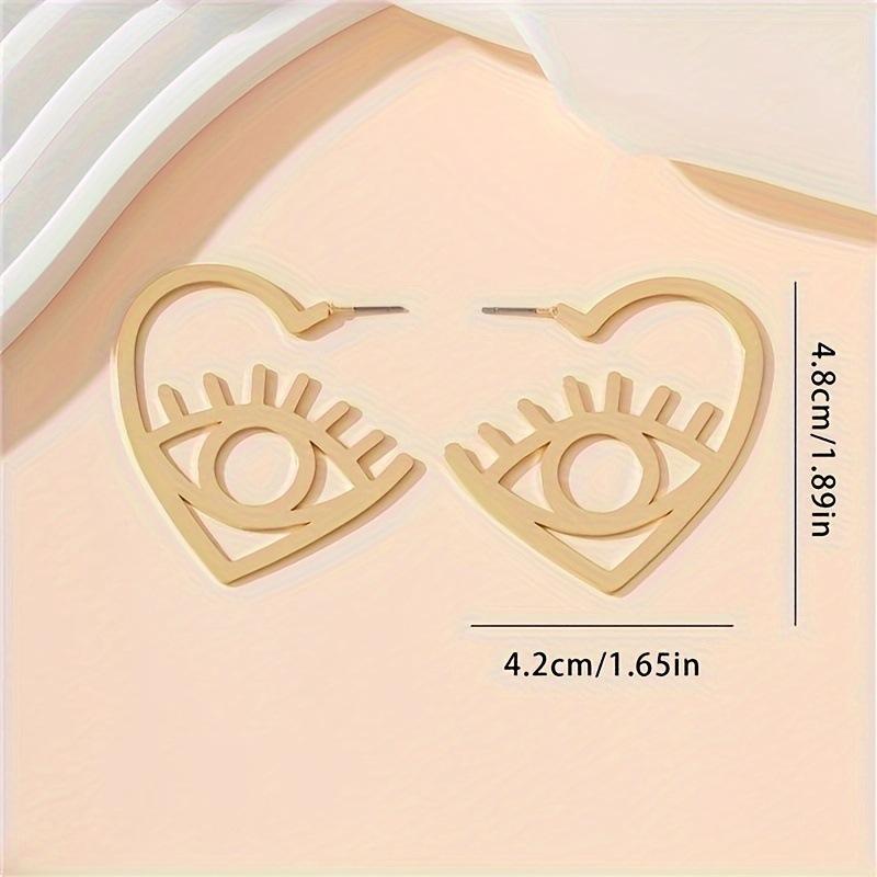 A Pair of Trendy Hollow Design Love Eye Elements Retro Luxury Simple Fashion Temperament Stud Earrings