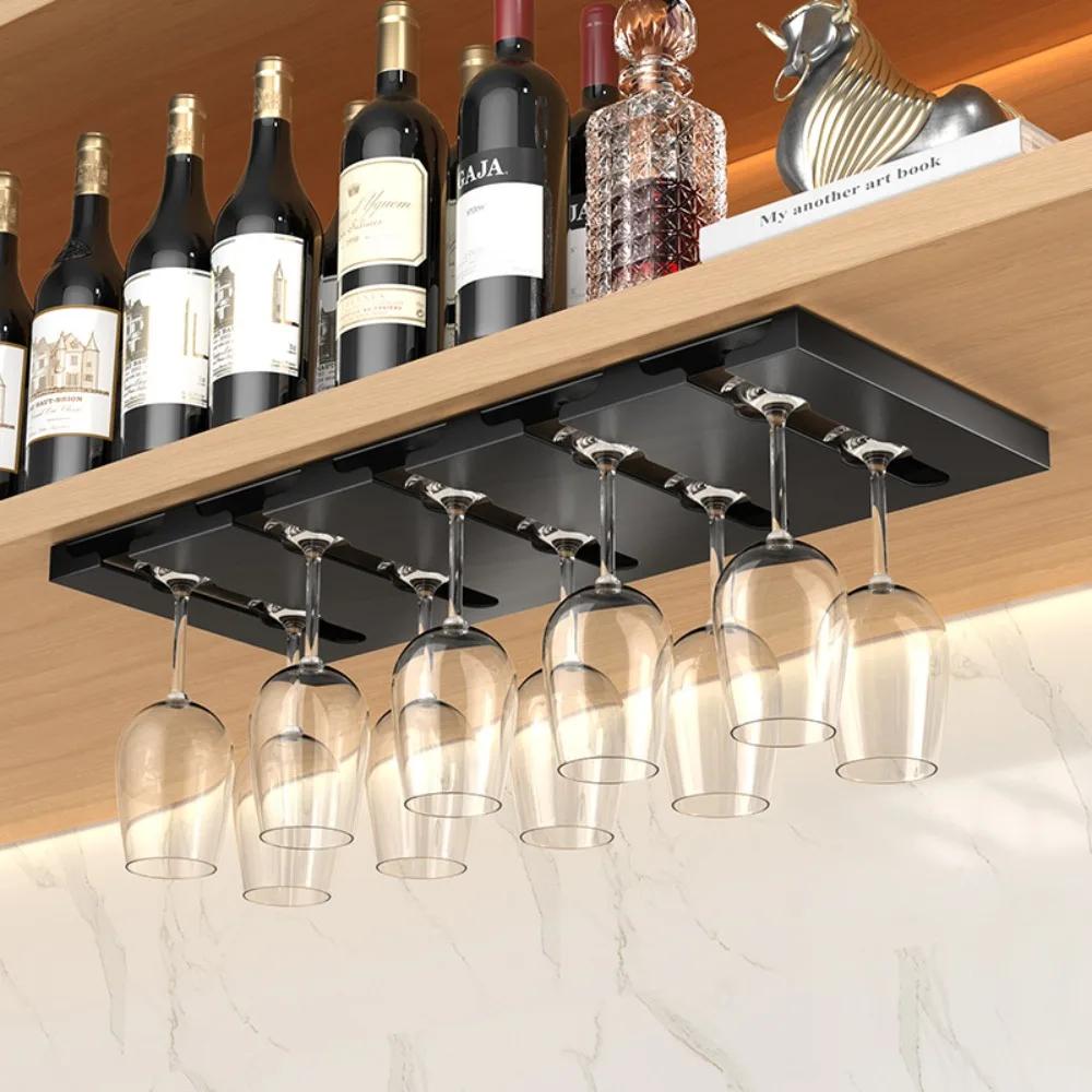 Inverted Red Wine Cup Holder Portable Kitchen Cups Rack Home Wines Cabinet Non Perforated Suspension Bracket Goblet Glass Holder