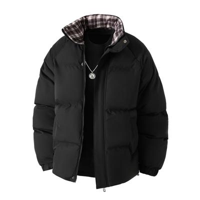 Herren Floral-Karo Knopfleistenjacke - Verdickt, Warme Baumwolle, Locker Übergröße, Hong Kong Stil Oberbekleidung für Herbst und Winter