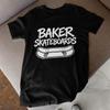 Skater Style Graphic Tee Streetwear Skateboarding Shirt Unisex Black