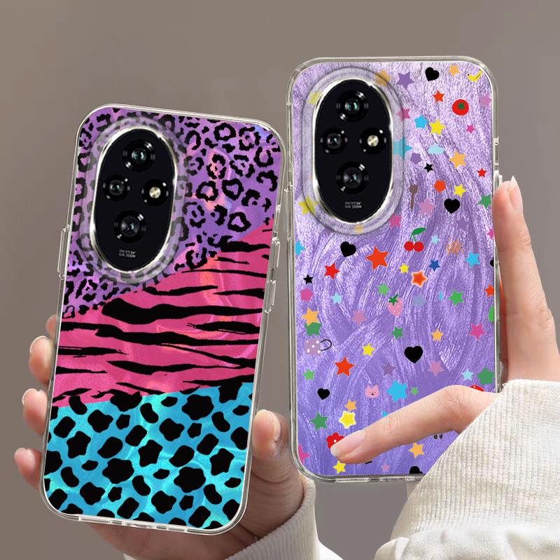 For Honor 400 Lite 200 Pro 200 Lite 5G Phone Cover Cartoon Cat Leopard Print Patterns Fashion Soft TPU Bumper For Honor 400 Lite