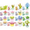 Children'S Educational Small Particle Mosaic Building Block Flower 104 Series 32 Potted Plant Simulation Rose Succulent Building Block Toy
