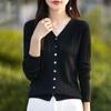Women's Cashmere Cardigan Qinghe Cashmere 50% Wool 50% Silk Women's Autumn and Winter Cashmere Cardigan Soft and Warm