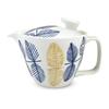 Teapot with 240ml for Hasami Made In Leaf Blue J-kitchens Kunzan-yaki Strainer, Capacity, 1-2 People, Ware, Japan, Pattern,
