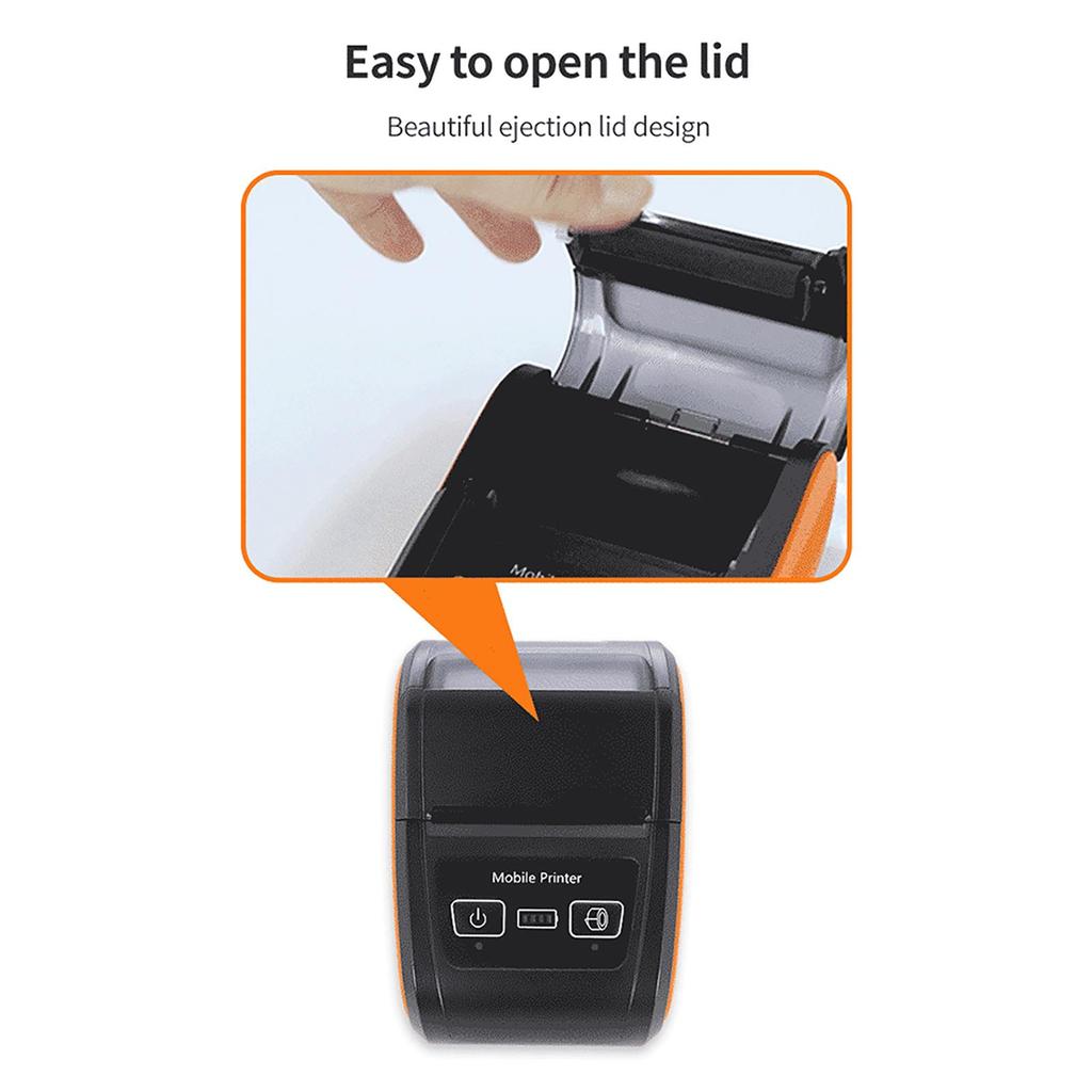 Tragbarer Belegdrucker 58 mm Mini Thermodruck Kabellos BT USB-Verbindung 203 dpi Mobile