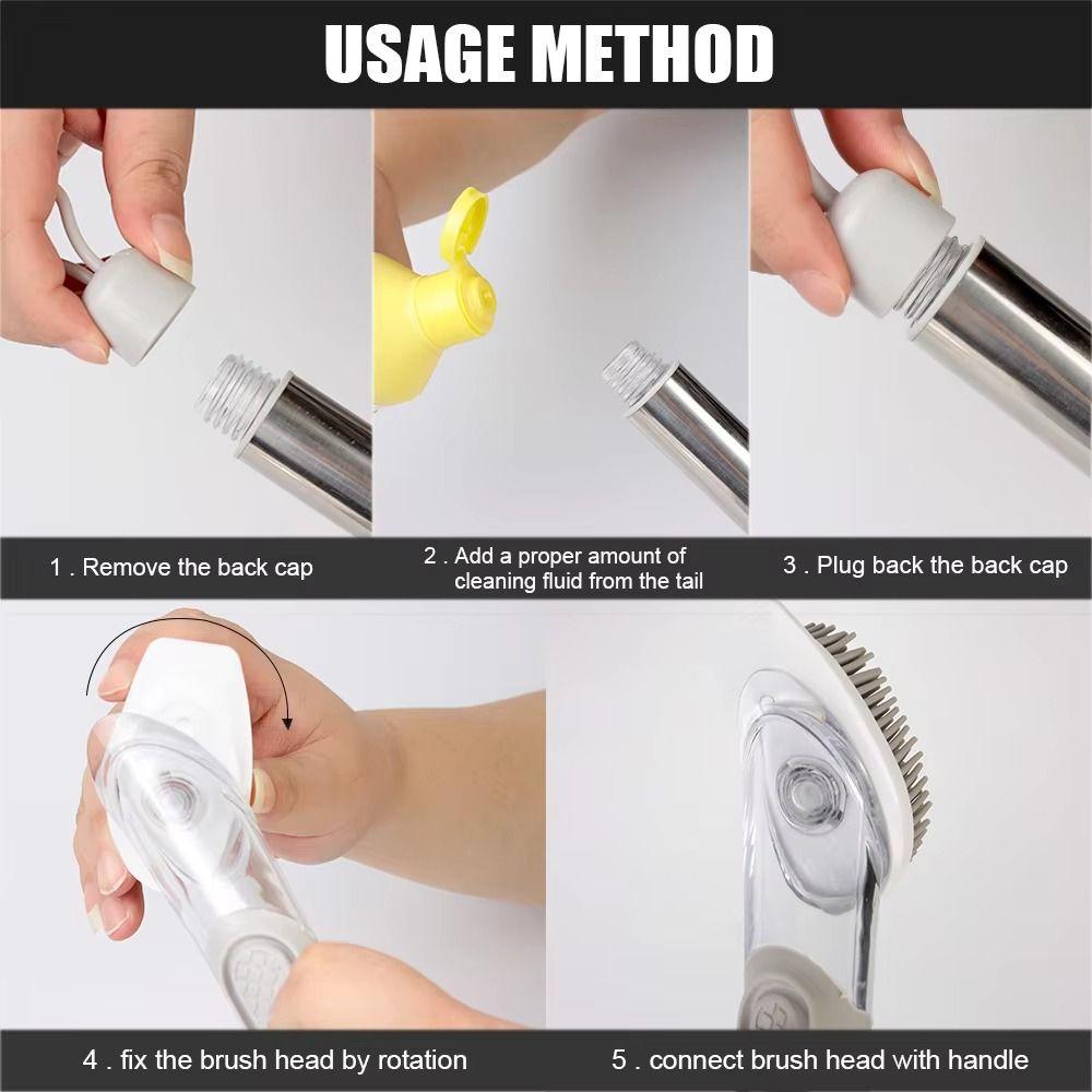 Removable Sponge Dishwashing Brush 3 In 1 Dish Cleaning Brush Household Tools