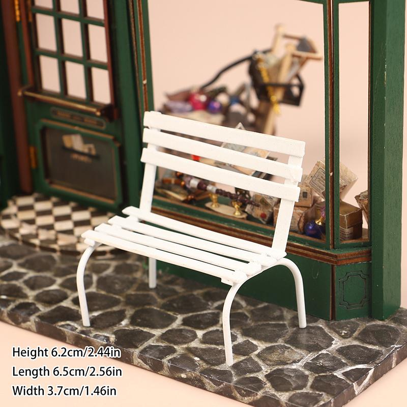 1/12 Dollhouse Mini Park Bench Recliner Lounge Chair Model Dollhouse Fairy Garden Decoration Micro Landscape Ornaments