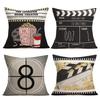 Movie Theme Printed Linen Pillowcase Sofa Cushion Cover Home Decoration Can Be Customized for You 40x40 50x50 60x60 45x45