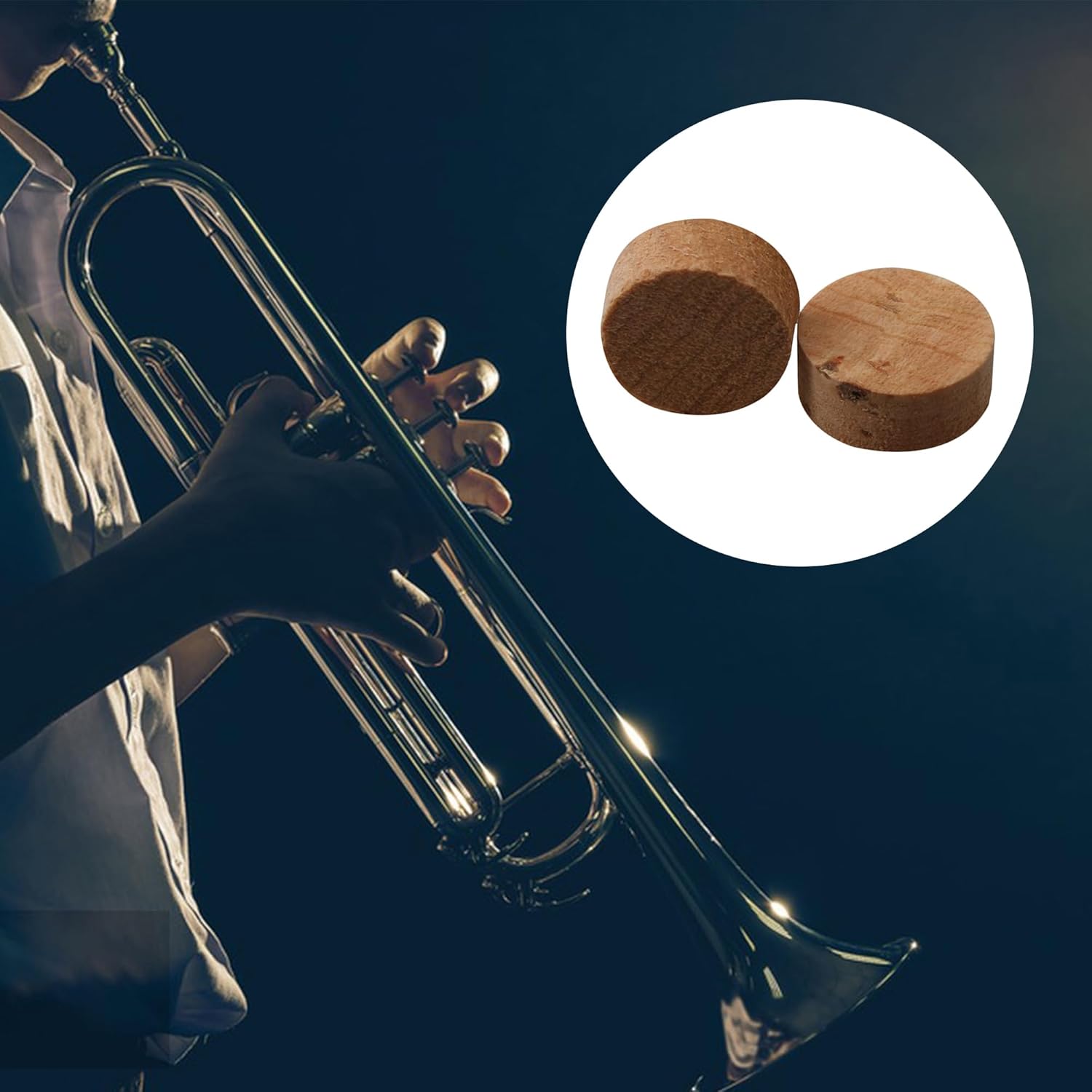 Yibuy 0.37 x0.16  Water Key Spit Valve Cork Pads for Trumpet Repair Pack of 100