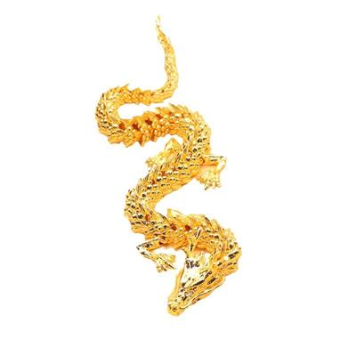 Hergestellt aus beweglichem, kunstvoll gefertigtem Schreibtisch-3D-Gold-Bart-Tierkreiszeichen-Drache, Wohlstand, Erhöhtes Finanzglück, Eingang Drache, Stilvolles Interieur, Geschenk Drache,