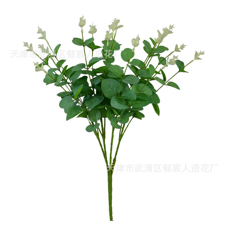 Simulated Eucalyptus Wholesale Wedding Decoration Green Plant 4 Forks 16 Heads Eucalyptus Holding