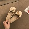 Fashion Flat Shoes for Women Spring Autumn 2025 New Square Toe Bow Shoes for Work Large Size Casual Women Shoes 42 43 44 Ladies