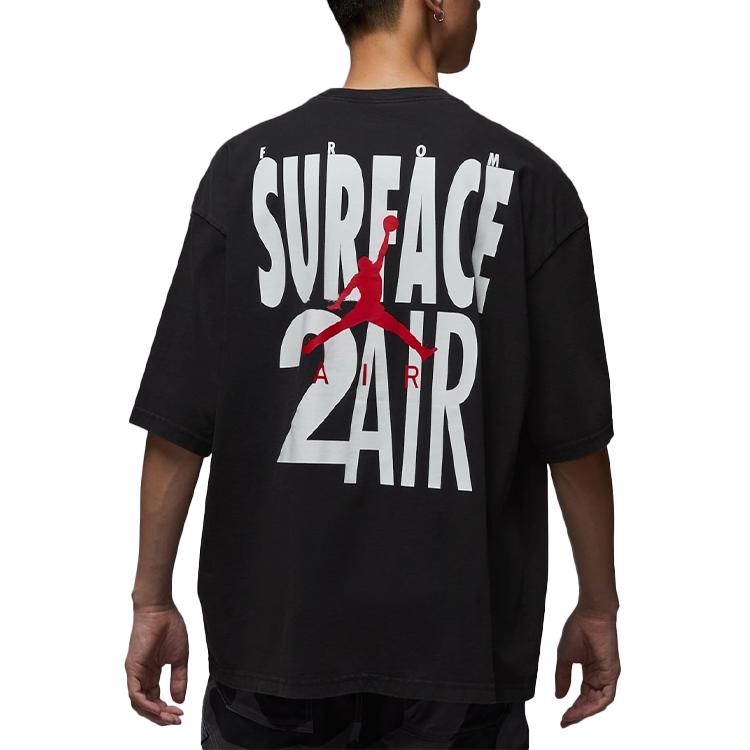 Jordan Air T Shirts Men's Black Crew Neck Moderate IF1805-010