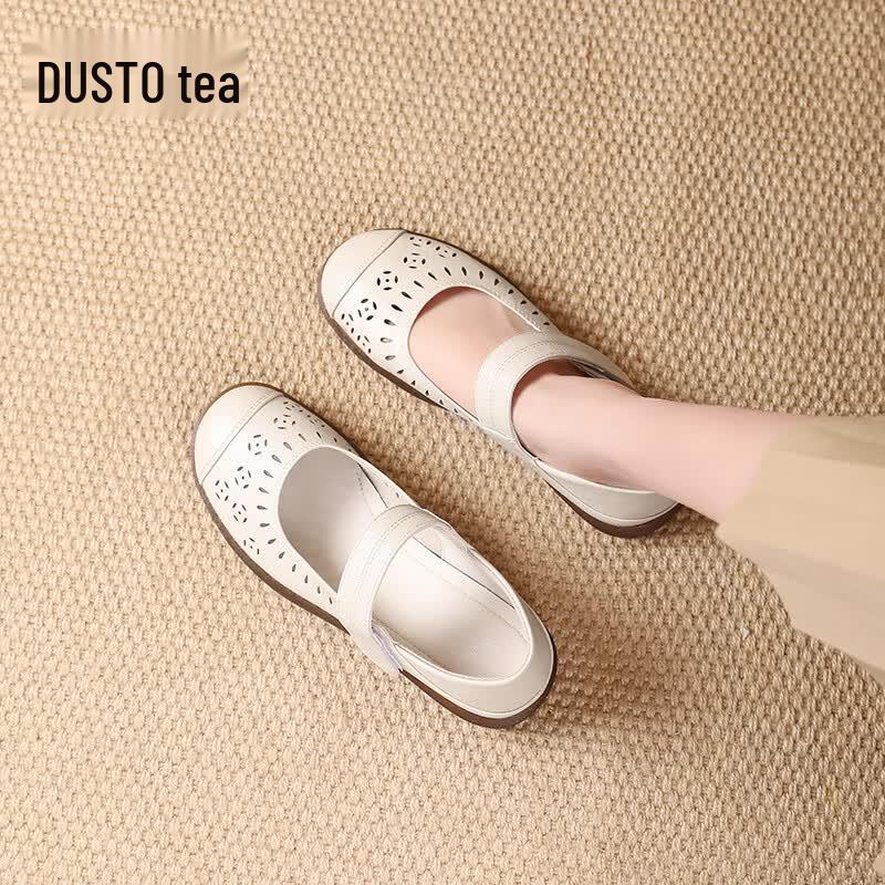 Dadong Women s Flat Soft Sole Comfort Cut-out Shoes 36 бежевый