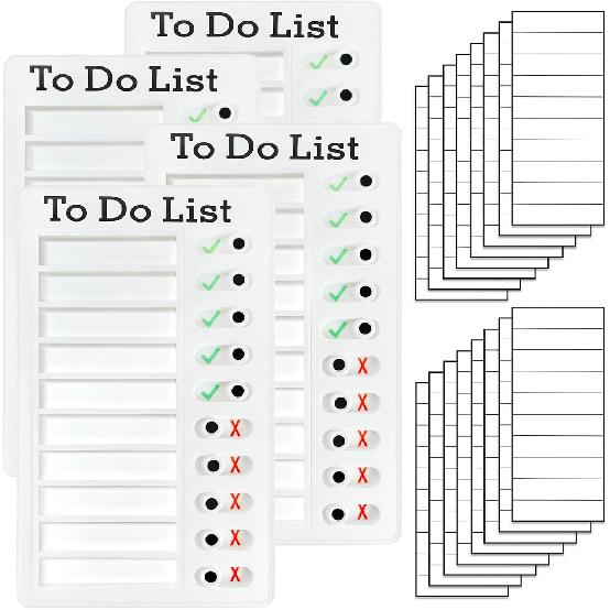 4 Pieces Chore Chart for Kids Multiple Kids - Sliding Routine Chart: Reble To Do List, RV Checklist, Planning Board, Visual Schedule, and Reminder
