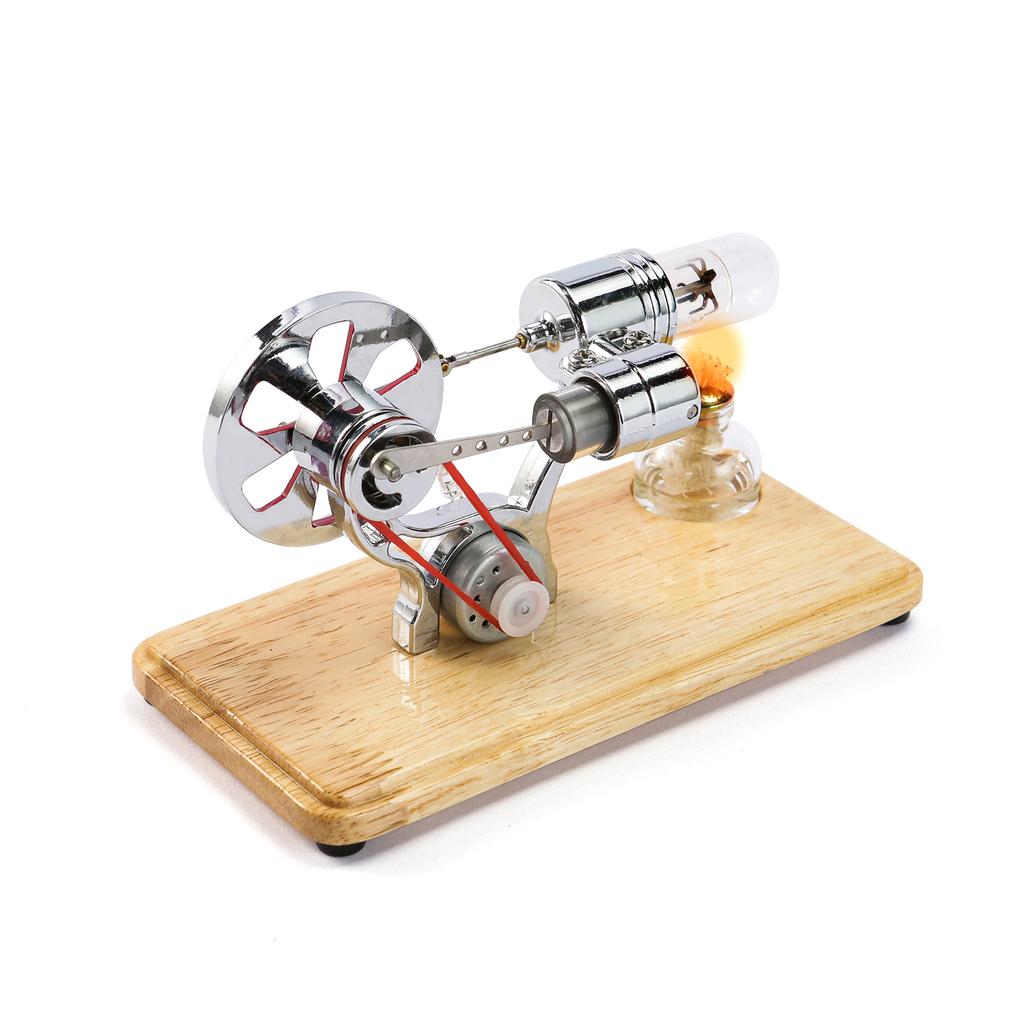 Mini Hot Air Stirling Engine Motor Model Colorful LED Electricity Power Generator Educational Science Kit for Kids
