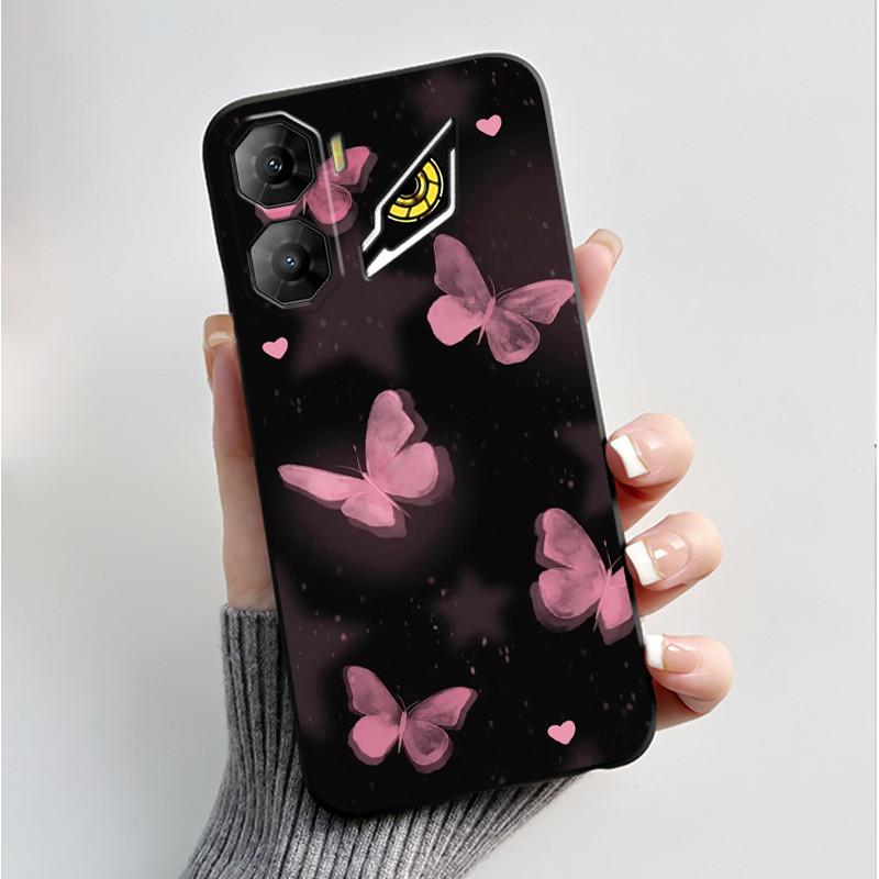 Custodia per Stampa per ZTE Nubia Neo 3 5G Fundas Capa Guscio Nero in Silicone Morbido Copertura ZTE Nubia Neo 3 GT Carina Custodia con Fiore e Cartone Animato