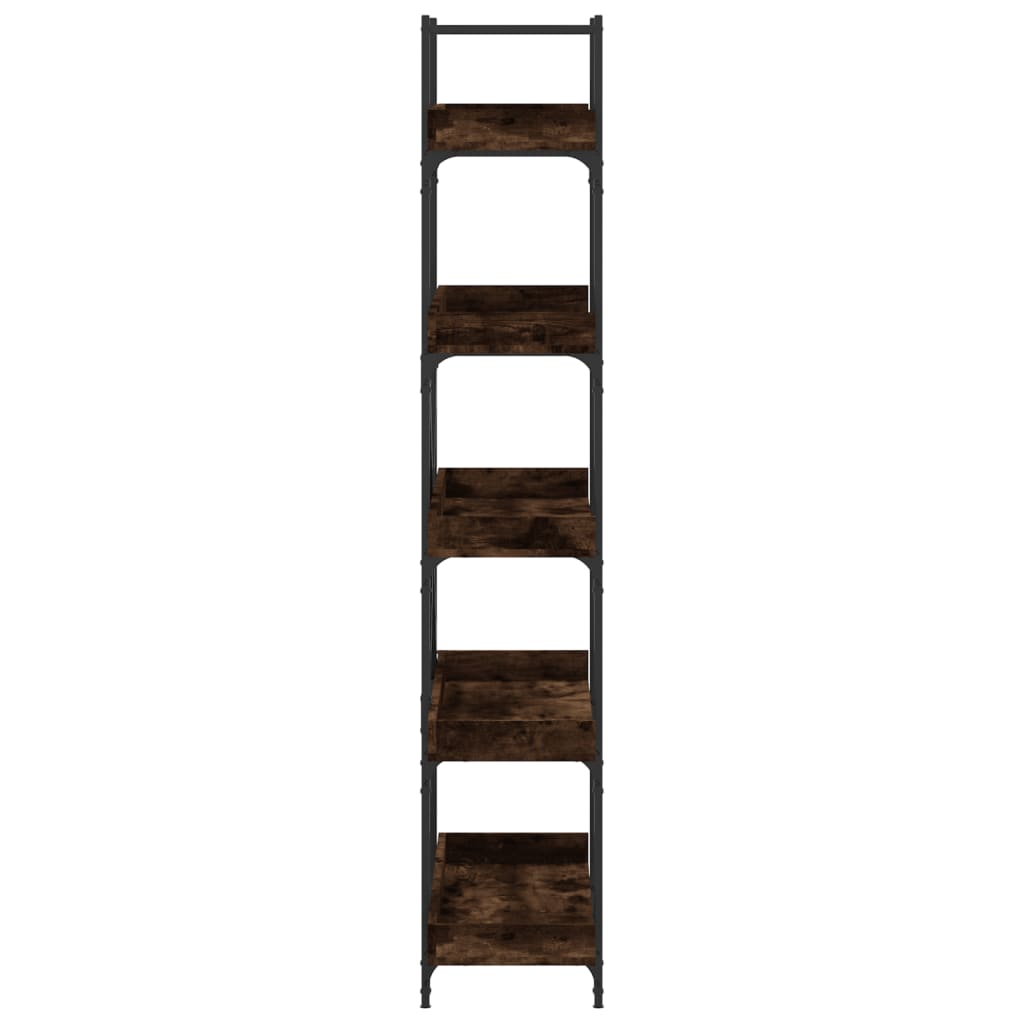 Bookshelf 5 Shelves Smoked Oak Finish 100 x 33 x 180.5 cm Engineered Wood