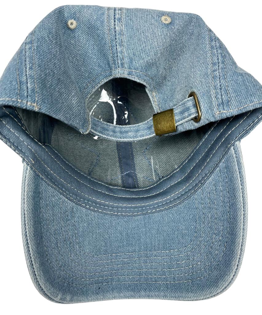 SK8ER ROCK Doodle Star Washing Denim Ball Cap (Light Blue)