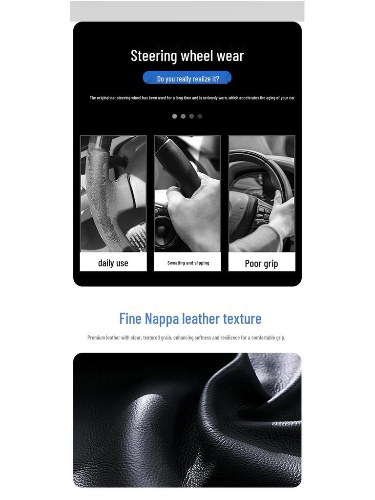 Ultradünne, rutschfeste Lenkradabdeckung für Peugeot 408X, 308, 301, 508, 3008 - Ganzjahres