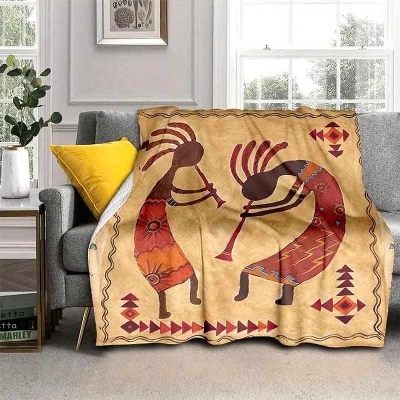 Indian retro style lunch break blanket flannel blanket digital printing gift blanket source