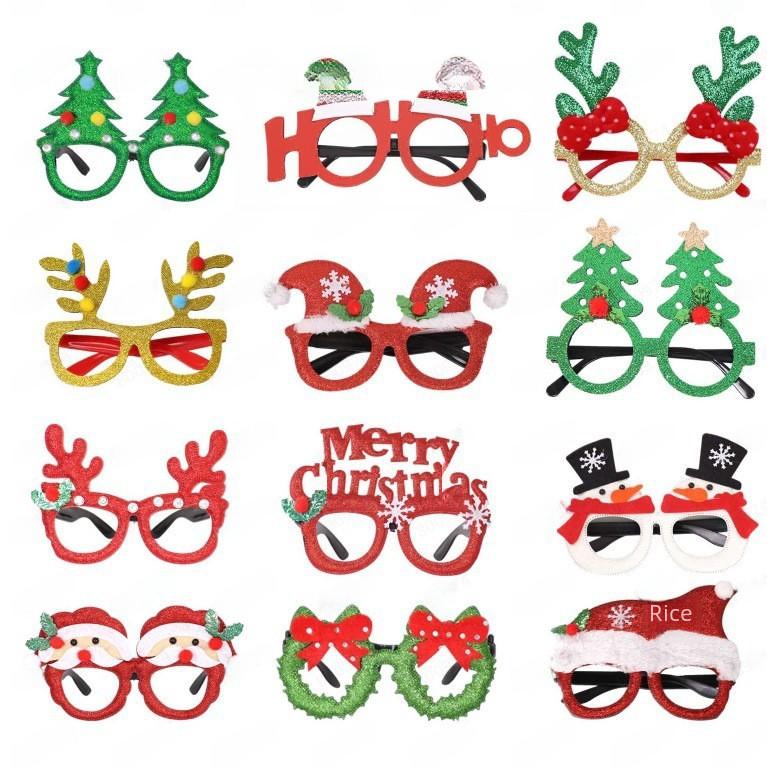 Unique Christmas Glasses Set For Festive Celebrations Includes 12 Cartoon Style Frames