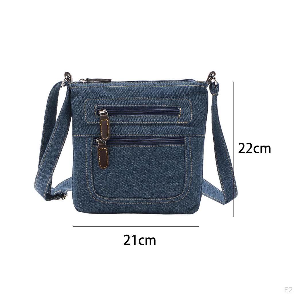 Denim Bag Fashion Sturdy Crossbody for Female Girls Travel Commuting Outdoor