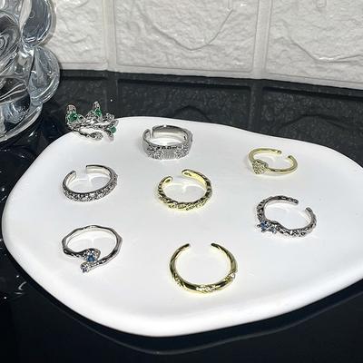 Vysoce kvalitní osobní otevřený prsten Studený vítr Niche design Francouzský módní prsten pro ženy