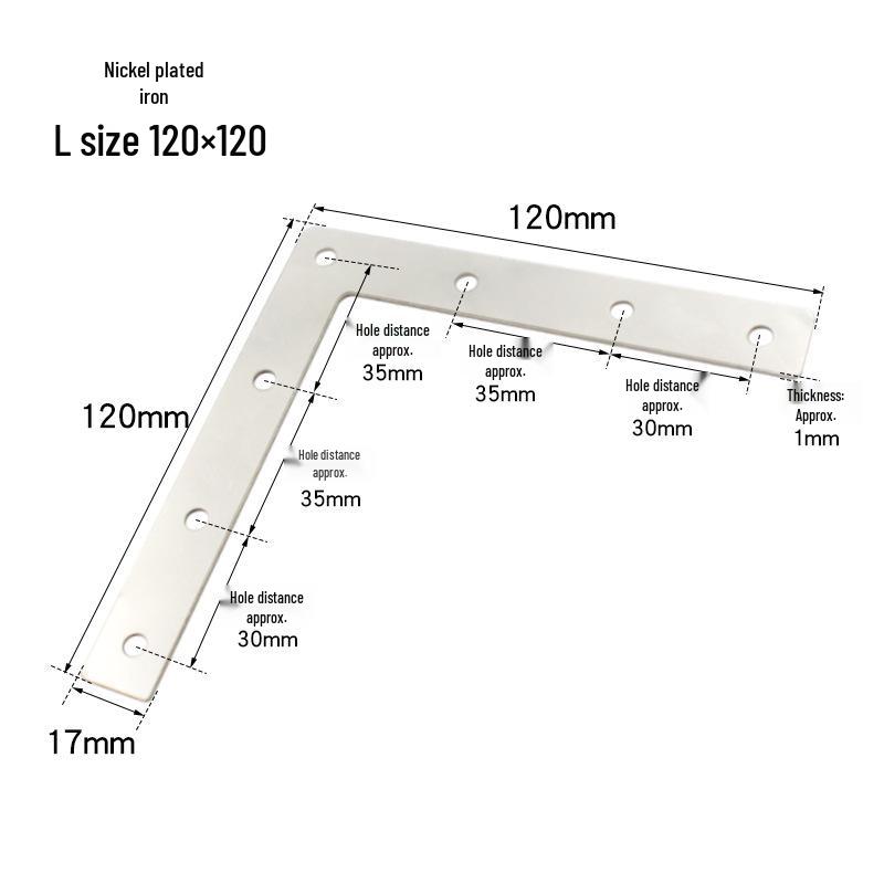90° TL Type Cold-Rolled Steel Angle Iron Shelf Support Connector