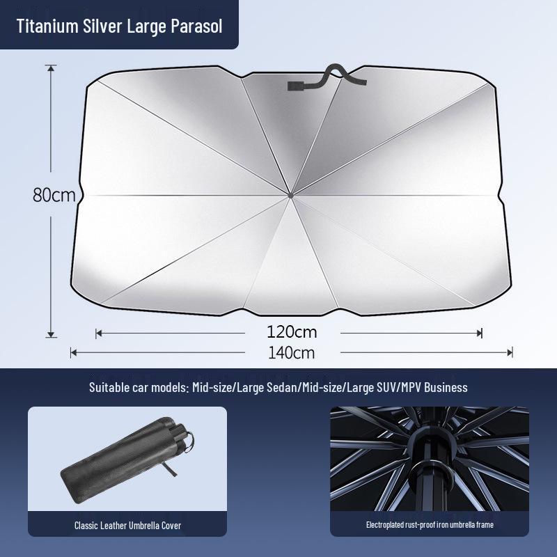 Retractable Car Sunshade Umbrella: UV Protection & Heat Insulation for Windshield