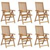 Folding Garden Chairs 6 pcs Solid Acacia Wood