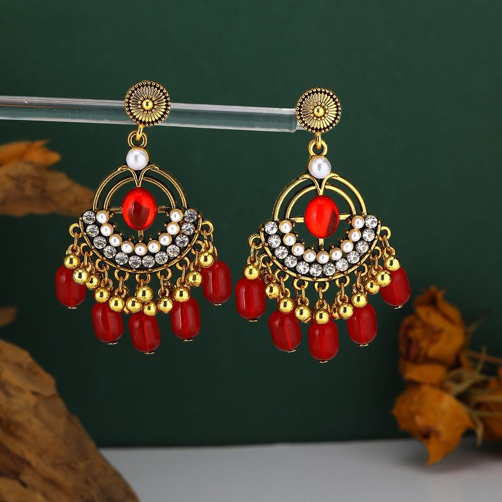 Dangle Earrings Statement Rhinestone Earrings Vintage Earrings Ethnic For Daily Wear Vacation Gift For Women