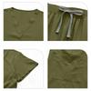 Women's Uniform Scrub Set - Quick-Dry V-Neck Short Sleeve Top with Pockets and Long Pants, Color