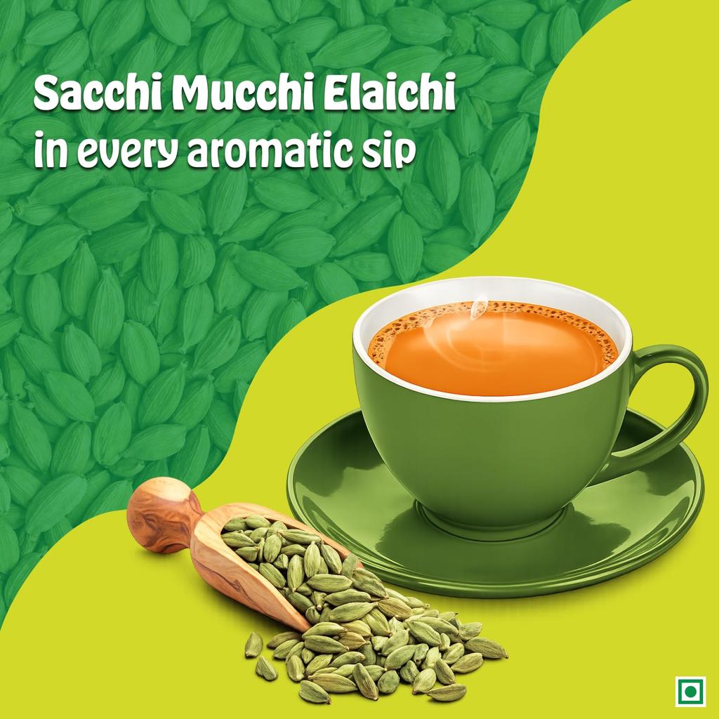 VIKRAM Elaichi CTC Tea | 100% Natural Ground Cardamom Blended with Assam Tea | Flavorful, and Aromatic Blend Perfect for a Bold and Refreshing Brew