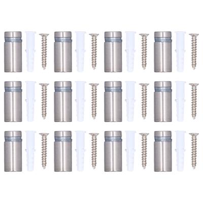 12Pcs Standoff Screws Stainless Steel Wall Sign Advertising Hardware Nail for Acrylic 12inx1in