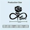 Iron Wall Art Black Rose Infinite Symbol Romantic Home Decor Gift for Wedding Anniversary Mother Day Modern Living Room Bedroom Decor