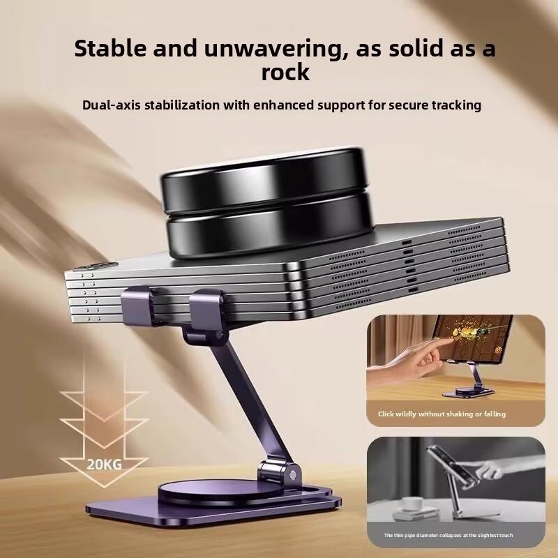 Metal 360 Degree Rotating Phone And Tablet Stand For Desk And Streaming Use